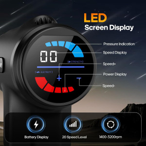 AERLANG Massage Gun with Heat, 7 Heads & Silent Deep Tissue Massager