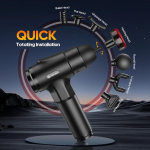 AERLANG Massage Gun with Heat, 7 Heads & Silent Deep Tissue Massager