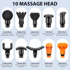 TOLOCO Pistolet de Massage Profond 10 Têtes - Silencieux