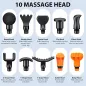 TOLOCO Pistolet de Massage Profond, 10 Têtes, Ultra Silencieux, Portable, Noir - Pour Athlètes et Relaxation