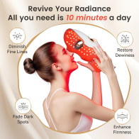 Masque LED Visage & Cou Rechargeable - Thérapie Lumière Roja