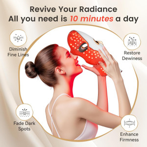 Masque LED Visage & Cou Rechargeable - Thérapie Lumière Roja