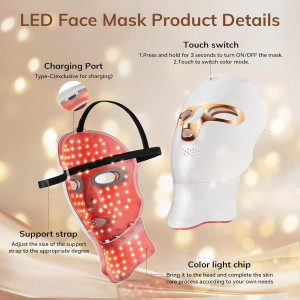 Masque LED Rouge Sans Fil - Thérapie Visage Rechargeable USB-C