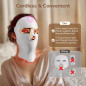 Cordless Red Light Therapy Face Mask, USB-C Rechargeable Infrared LED Mask for Home, Travel & Sleep