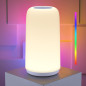 Touch Bedside Table Lamp - Sleek RGB 3-Way Dimmable LED Nightstand Lamp with Warm White & Multi-Color Lights
