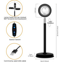Sunset Lamp Projection with 21 Colors, 180° Rotation & APP Control