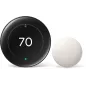 Thermostat Google Nest Learning 4ème Gén + Capteur Température Nest 2ème Gén - Obsidian