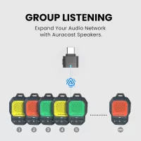 Avantree Clip-On Auracast Speaker – Mini Enceinte Bluetooth LE Étanche IP67 Rouge, Appels Mains Libres