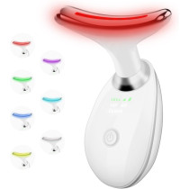 Facial Massager with 7-Color LED Light Therapy for Face & Neck - Portable