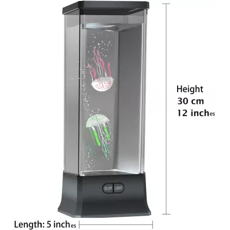 COLORLIFE Lampe de Table Méduse Électrique à Lumière Changeante pour Enfants et Adultes - Noir