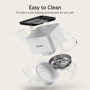 VOLUAS Automatic Cat Feeder with 4 Meals, Voice Recorder & Portion Control