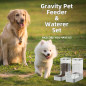 Gravity Pet Feeder & Water Dispenser Set, 3.8L Automatic Dog & Cat Feeder with Large Capacity