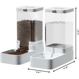 Gravity Pet Feeder & Water Dispenser Set - 3.8L Automatic Feeder for Pets