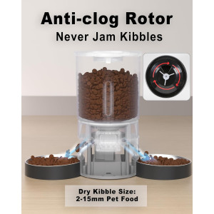 Distributeur Automatique Chat Double 6 Repas Jour 4.2L Noir