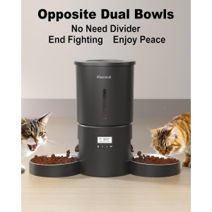 Dual Automatic Cat Feeder for 2 Cats, 6 Meals/Day, 4.2L, Voice Record