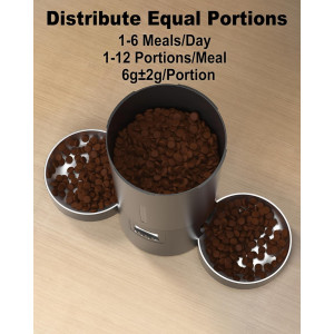 Dual Automatic Cat Feeder for 2 Cats, 6 Meals/Day, 4.2L, Voice Record