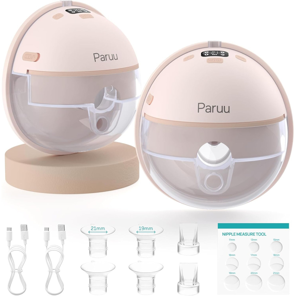 Paruu Tire-Lait Électrique Portable Hands Free 2 Pack Nude
