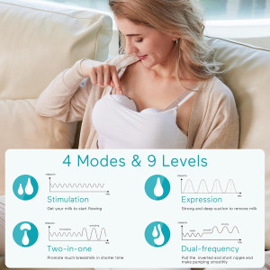 Paruu P10 Wearable Breast Pump - Strong Suction, Quiet, Portable 2-Pack