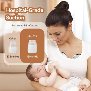 Wearable Hands-Free Breast Pump MY-375 - Strong, Quiet, Portable, 2-Pack