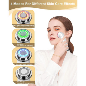 Electric 4-in-1 Face Massager | Anti-Aging Skin Firming Tool (White)