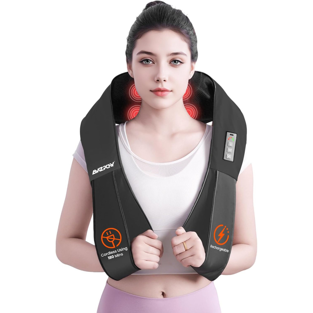 AMZPONY® Cordless Neck Massager with Heat - Deep Tissue Pain Relief