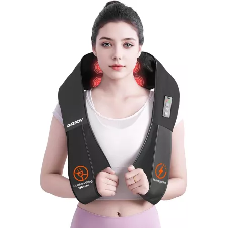 AMZPONY® Massageur Cou Sans Fil Chauffant - Soulage Douleurs