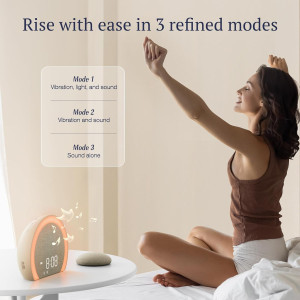 ANJANK Loud Alarm Clock with Wireless Bed Shaker & 9-Color Night Light