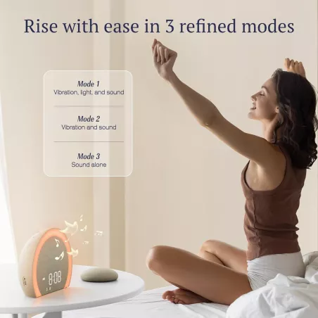 Réveil ANJANK Extra Fort avec Vibreur Sans Fil, Lumière Multicolore et Chargeur USB, Idéal Grands Dormeurs