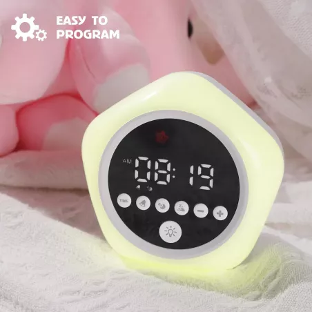 Réveil Enfant avec Lumière Verte/Rouge - Horloge d’Apprentissage du Sommeil pour Tout-Petits