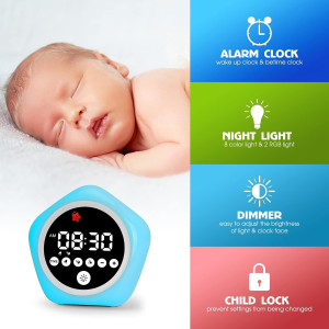 Kids Alarm Clock: Toddler Sleep Training with Green & Red Light