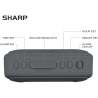 Sharp Digital Alarm Clock – Battery Operated with Blue Backlight & Ascending Alarm