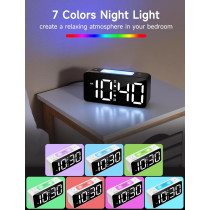 Réveil Cadmos Super Loud pour Adultes et Enfants, Veilleuse RGB