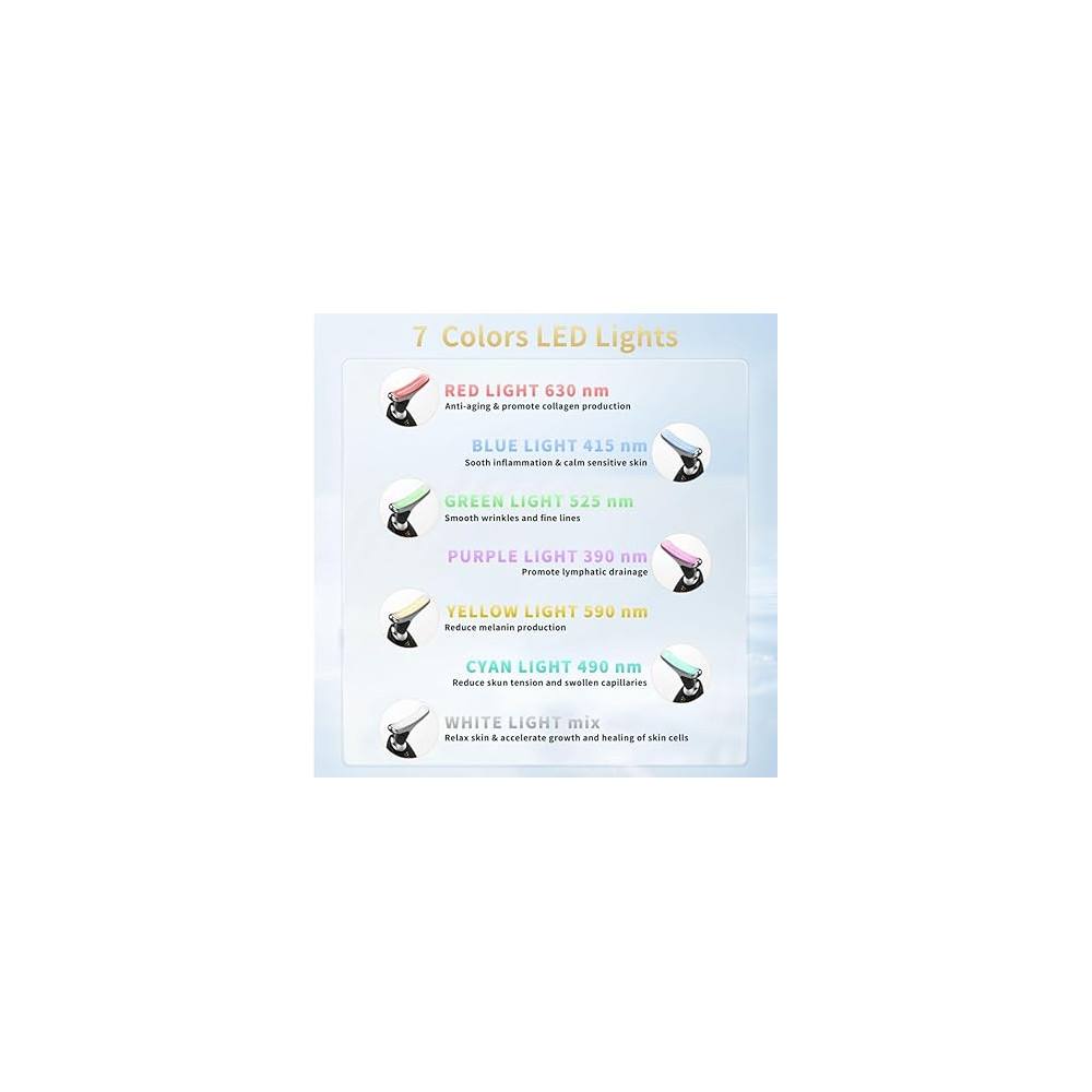 Multifunctional Facial Beauty Device with LED Light & Vibration for Skin