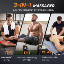 Dual Channel TENS Unit Muscle Stimulator - 24 Modes, 40 Levels, Rechargeable