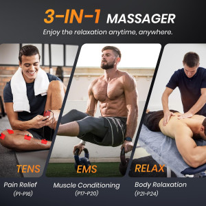 Dual Channel TENS Unit Muscle Stimulator - 24 Modes, 40 Levels, Rechargeable