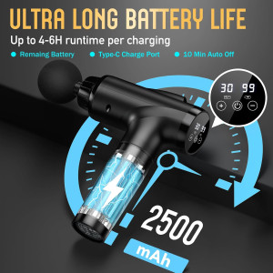 Deep Tissue Massage Gun - Handheld Electric Muscle Massager, 30 Speeds