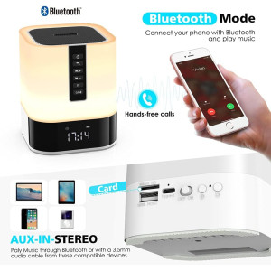 Night Light Bluetooth Speaker - 5-in-1 Touch Control Bedside Lamp Gift