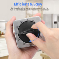 Kitchen Timer with Loud Alarm | Mechanical, Magnetic, Stainless Steel