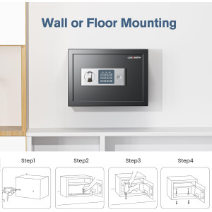 Compact 0.6 Cu Ft Digital Security Safe for Home, Office & Hotel Use