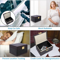 TICONN Carbon Fiber Faraday Box - Keyless Fob Signal Blocker Pouch