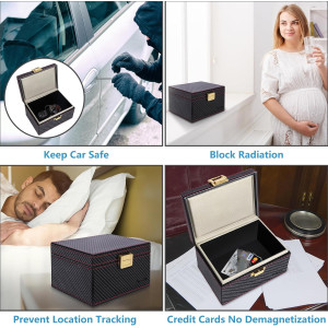 TICONN Boîte Faraday Protecteur de Clé Auto, Blocage Signal RFID en Fibre de Carbone