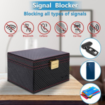 TICONN Carbon Fiber Faraday Box - Keyless Fob Signal Blocker Pouch