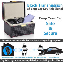 TICONN Carbon Fiber Faraday Box - Keyless Fob Signal Blocker Pouch