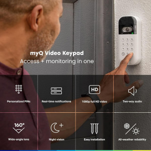 myQ Smart Garage Door Video Keypad with Camera & Smartphone Control