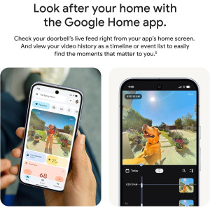 Google Nest Doorbell 3e Gén, 2K, Vision Nuit, Audio, 2025