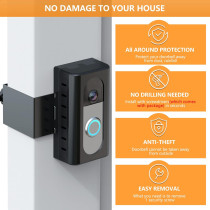 QIBOX No-Drill Anti-Theft Mount for Ring/Blink Video Doorbells
