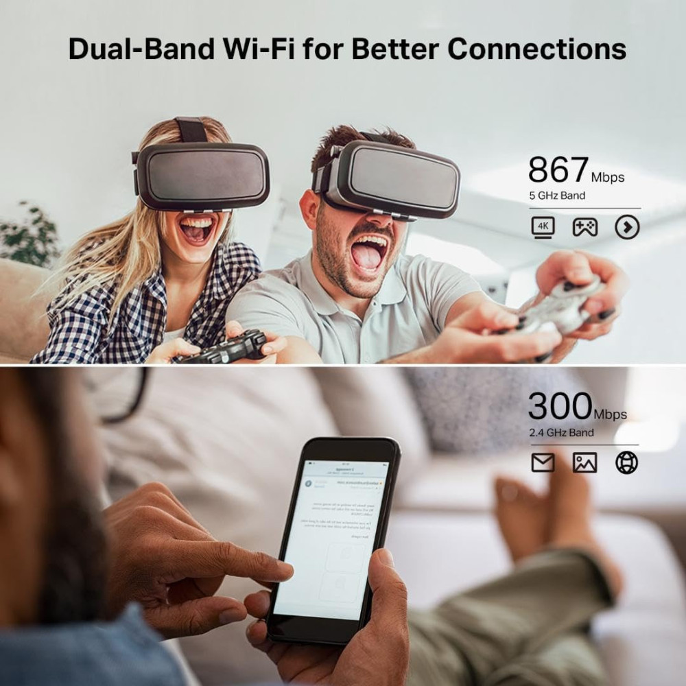 TP-Link AC1200 Archer A54 WiFi Router - Dual Band, EasyMesh, Parental Controls