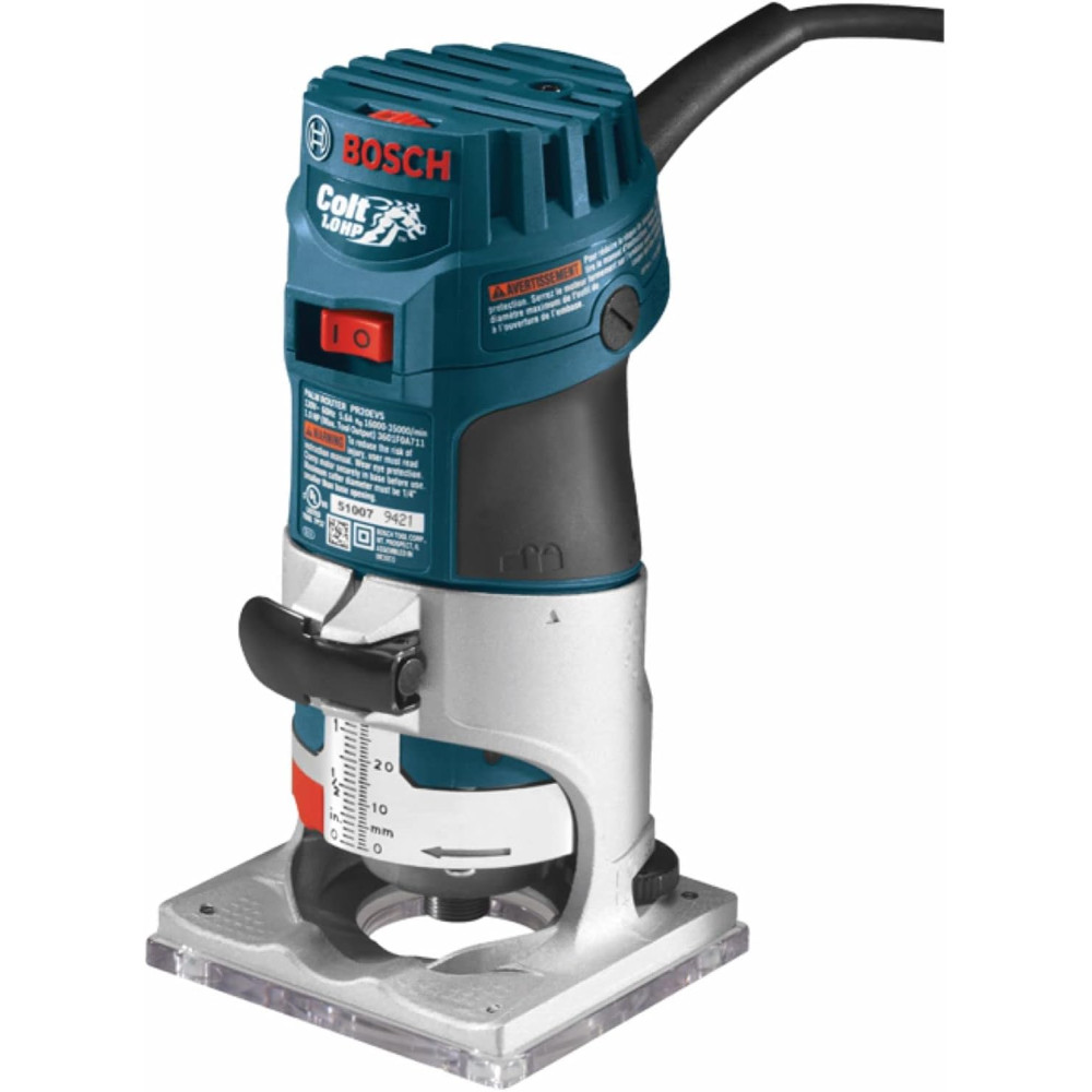 BOSCH PR20EVS 1.0 HP Palm Router – Variable Speed, Ergonomic & Durable