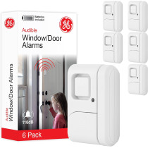 GE Window & Door Alarm 6 Pack - Wireless Burglar Alert, Easy Install