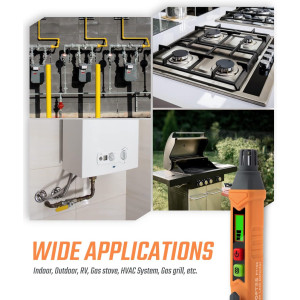 PT199 Portable Natural Gas Leak Detector with Audible & Visual Alarm